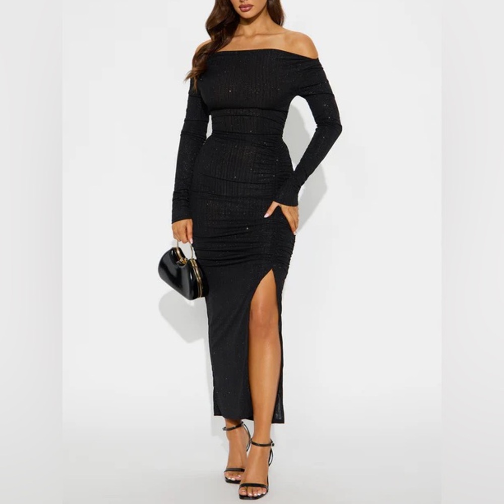 Glitter Off Shoulder Dress